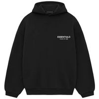 Fear Of God Essentials Fleece Hoodie Black White FW24