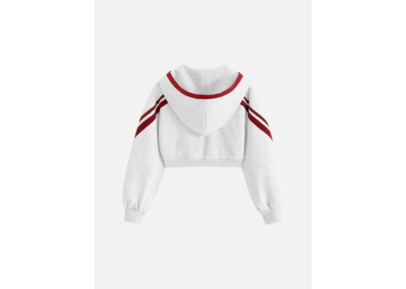 Aelfric Eden Cropped Contrast Stripe Zip Up Hoodie