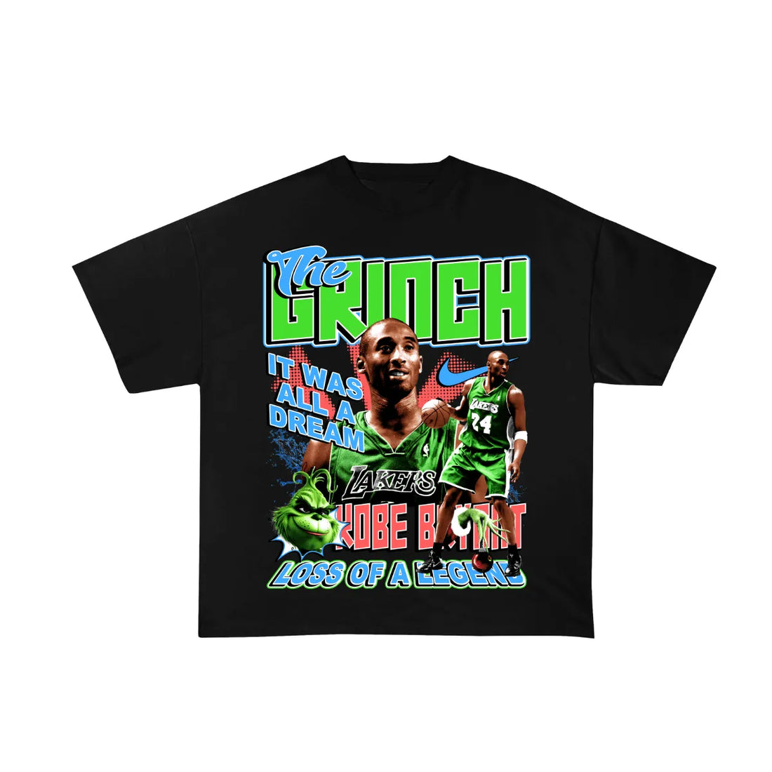 THE GRINCH X KOBE BOOTLEG BLACK TSHIRT