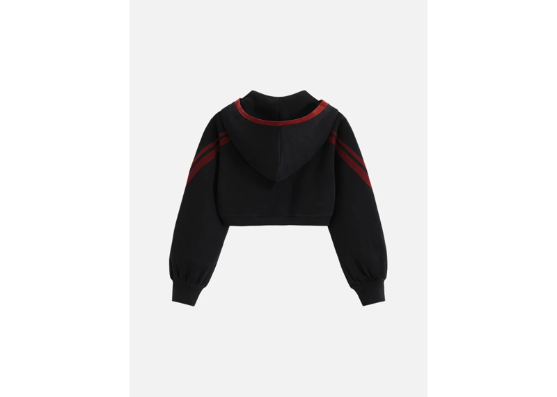 Aelfric Eden Cropped Contrast Stripe Zip Up Hoodie