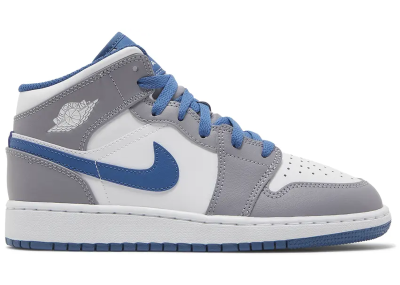 Air Jordan 1 Mid GS 'True Blue Cement'