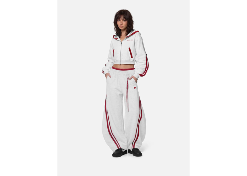 Aelfric Eden Cropped Contrast Stripe Zip Up Hoodie