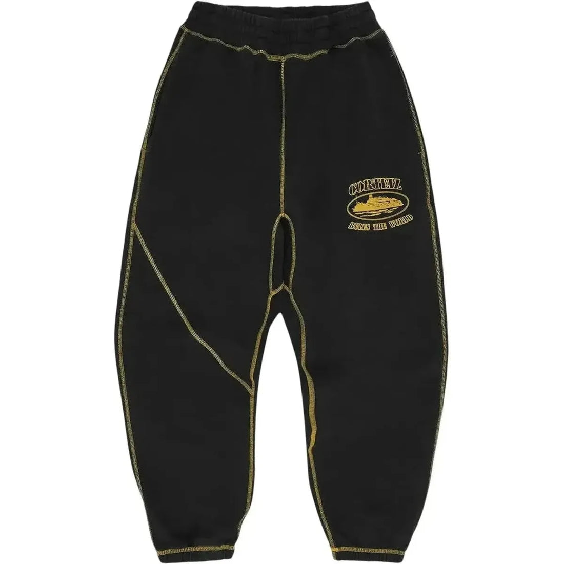 Corteiz Alcatraz Contrast Sweatpant Black & Yellow