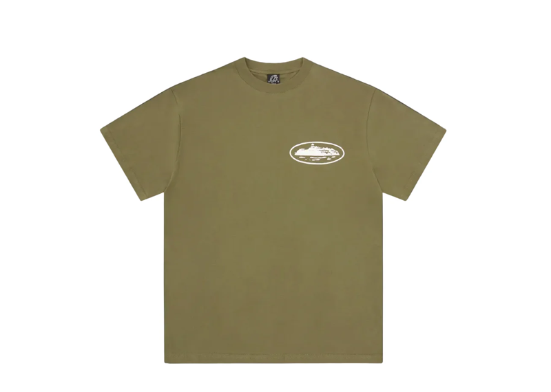Corteiz Island Puff Print Tee Olive