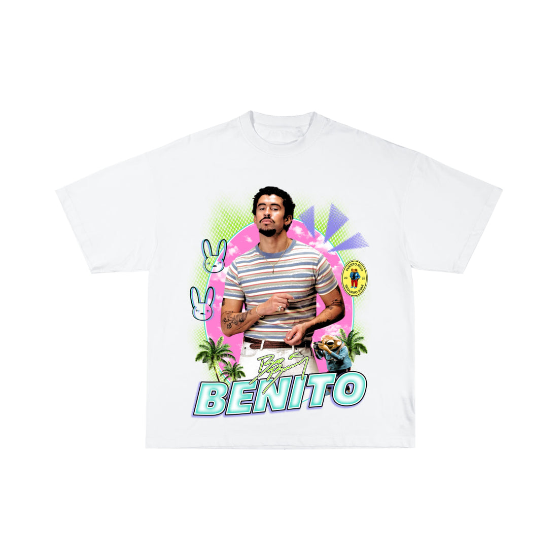 BAD BUNNY BENITO BOOTLEG WHITE TSHIRT