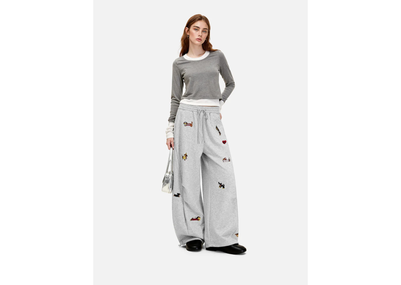 Aelfric Eden Embroidery Dog Baggy Barrel Sweatpants