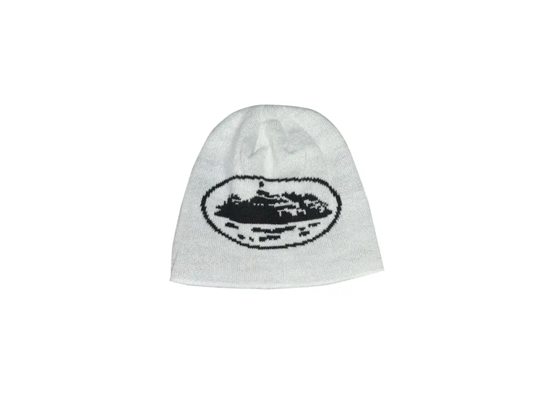 Corteiz Alcatraz Beanie White