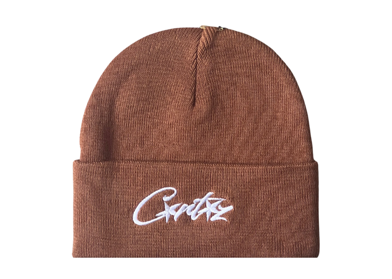 Corteiz Allstarz Folded Beanie Brown